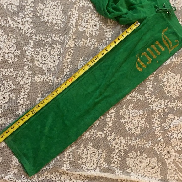 JUICY COUTURE APPLE GREEN TERRY VELOUR TRACKSUIT JOGGER Set Y2K VINTAGE XL L - Picture 12 of 16
